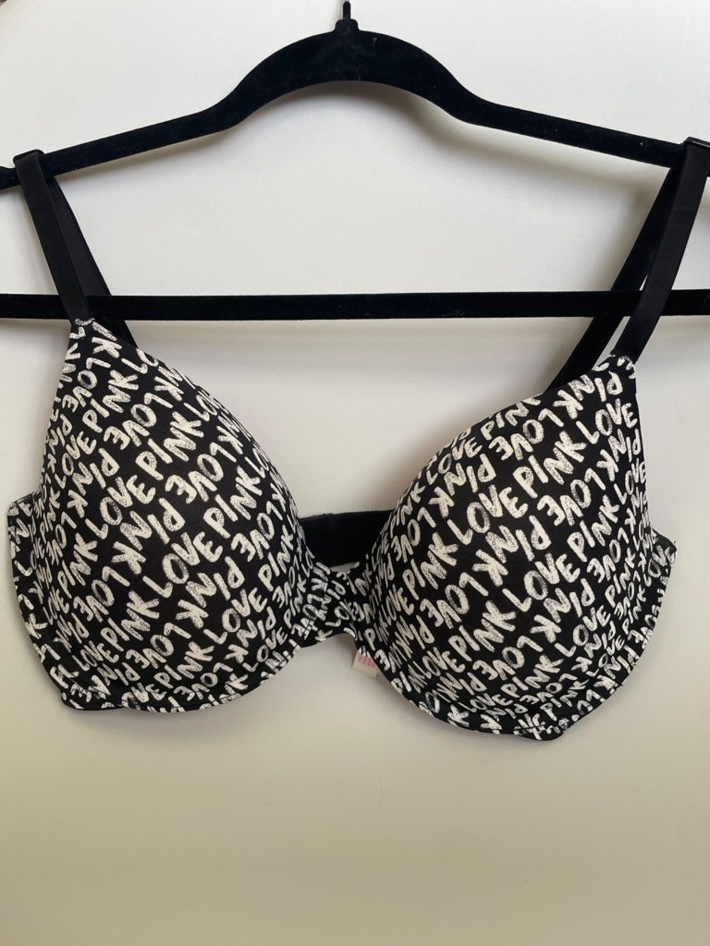 PINK Victoria's Secret Black & White 'Love Pink' T-Shirt Bra